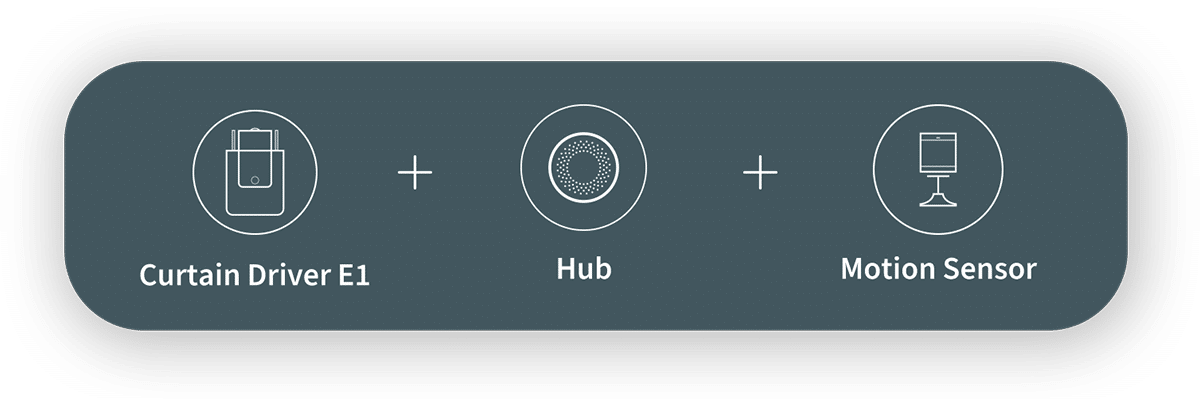 Curtain driver E1 + hub + motion sensor