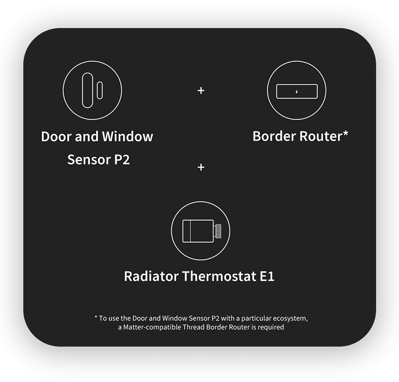 Door and Window Sensor P2 + Border Router + Radiator Thermostat E1