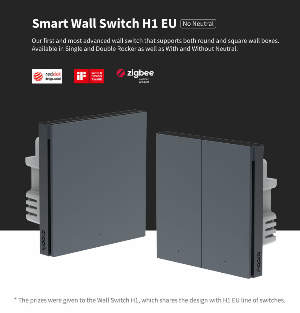 Smart Wall Switch H1 EU(No Neutral）- Grey - Aqara