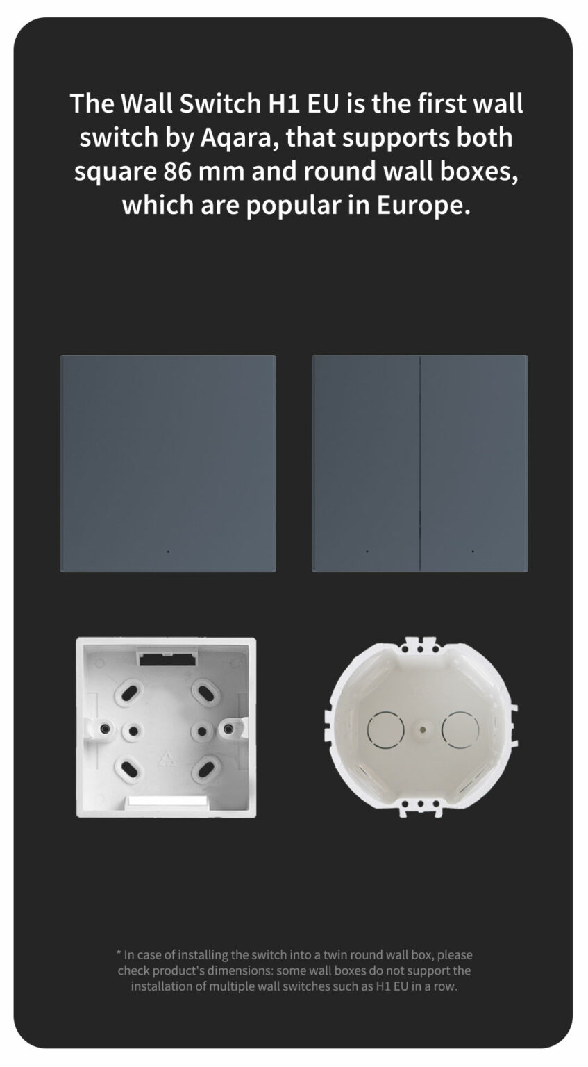 Smart Wall Switch H1 EU(No Neutral） Grey Aqara