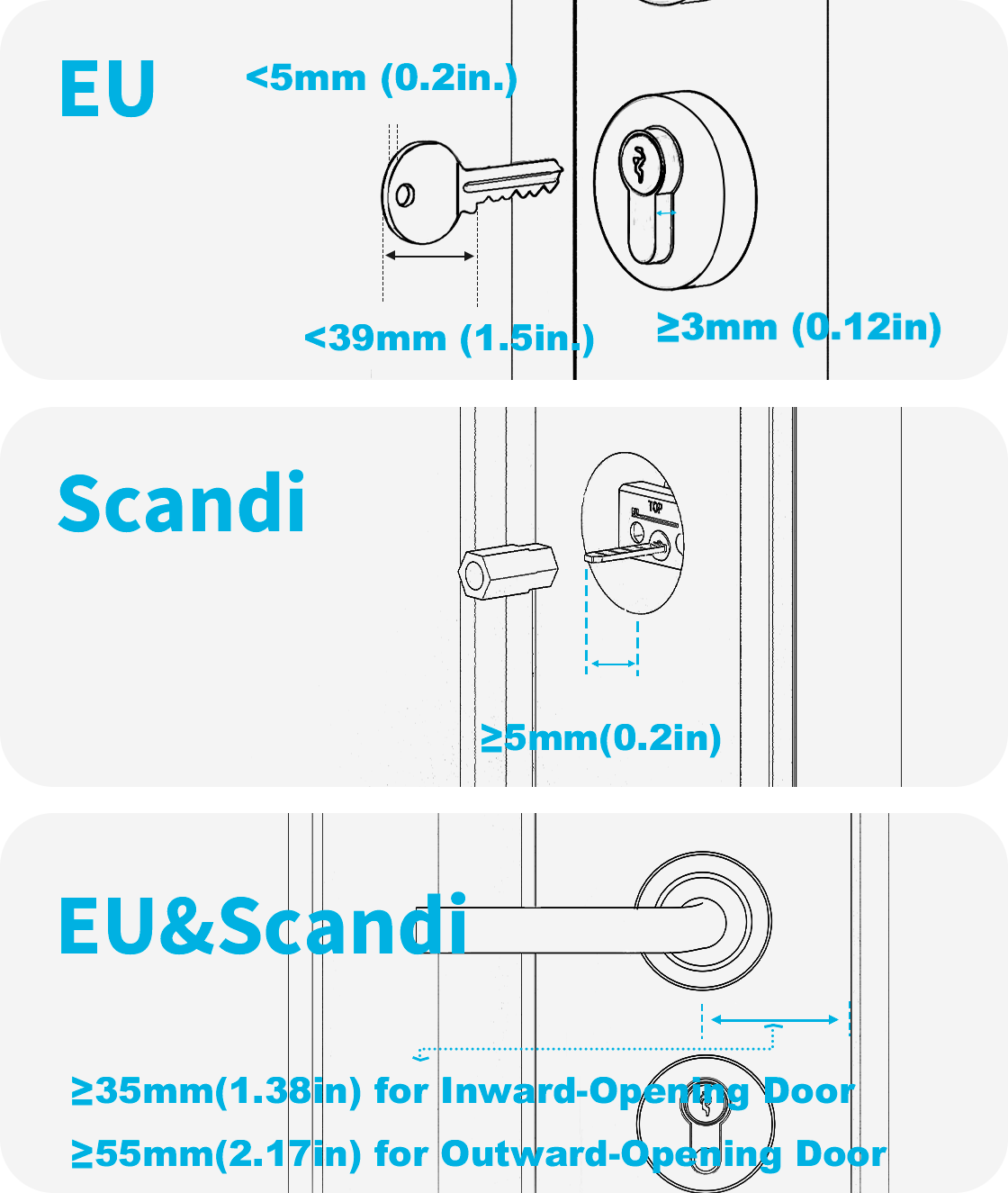 Key & Cylinder Dimensions