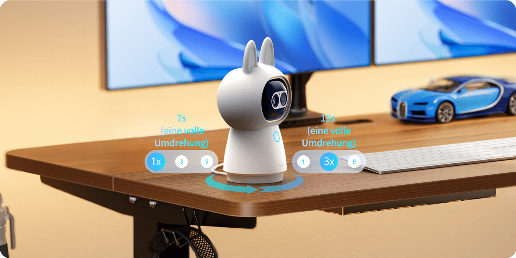 Selbstanpassende Pan/Tilt-Geschwindigkeit