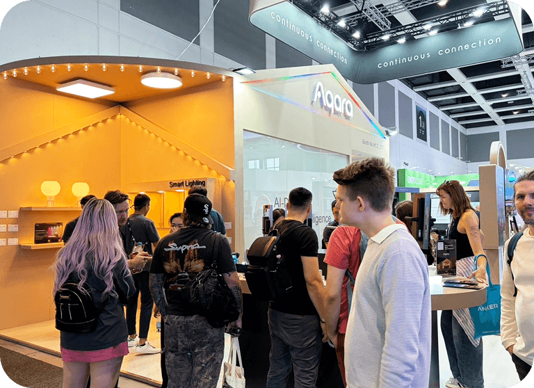 may people at Aqara booth IFA
