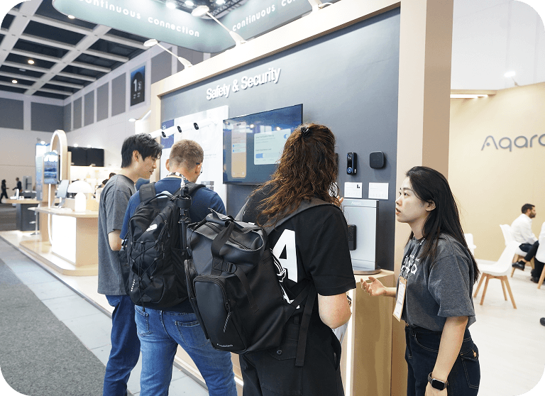 people are looking at Aqara products at IFA 2026